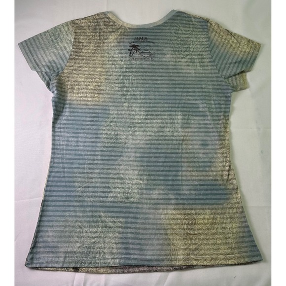 Vintage Harley Davidson Womens XL Burn Out Graphic T Shirt Blue‎ Floral Paisley - Picture 3 of 10